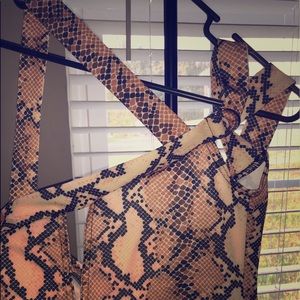 Boohoo Natasha snake print dress.